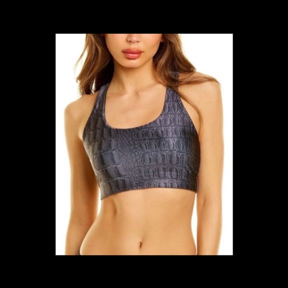 NWT‎ TEREZ [ Small ] Croc Noir Racerback Sports Bra in Grey - Picture 3 of 12